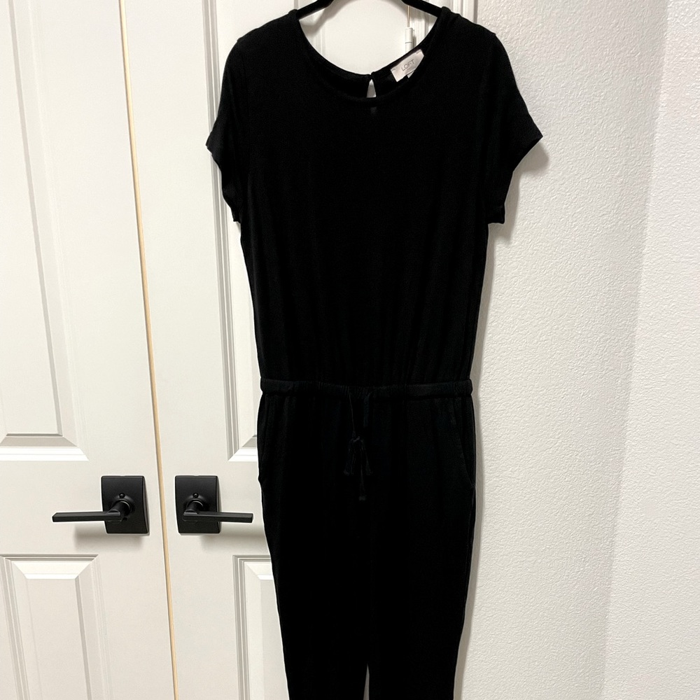 Loft Outlet Women’s Short Sleeve Jumpsuit Gray Marl Size Small with pockets